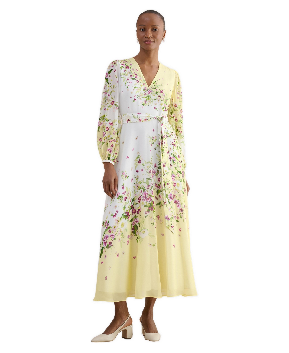 Hobbs London Women’s Ariel Silk Dress – Yellowmulti Hobbs London Women’s Ariel Silk Dress – Yellowmulti