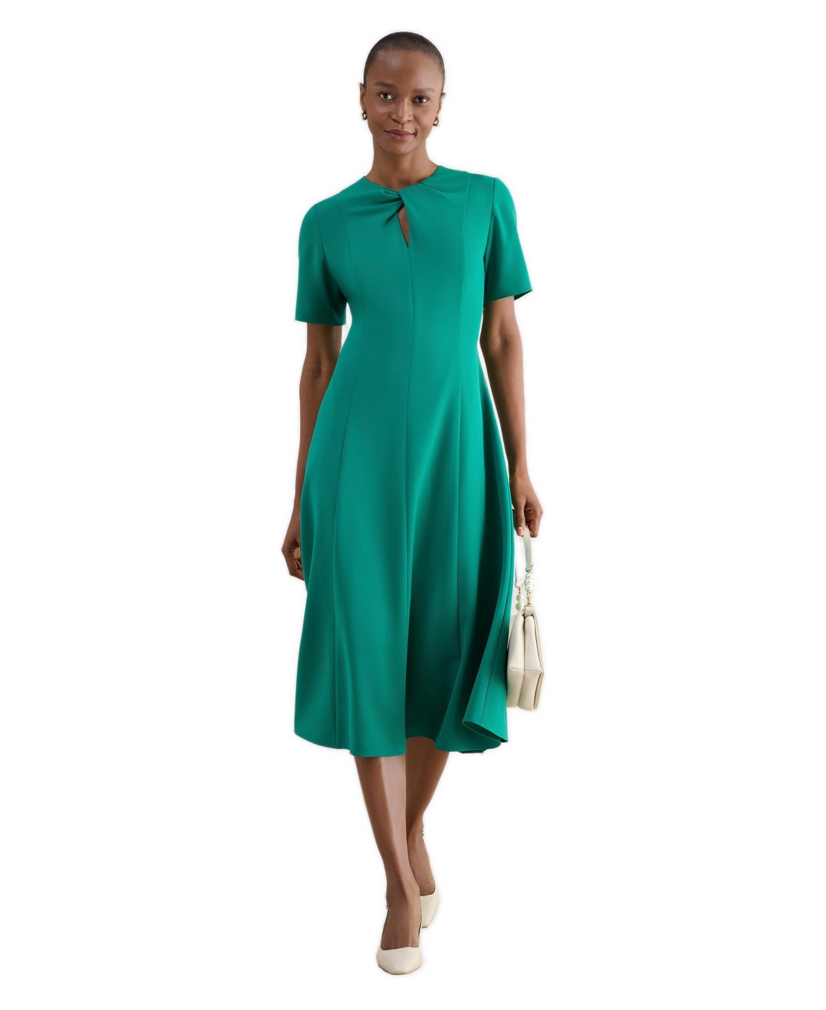Hobbs London Women’s Ariela Twist Detail Midi Dress – Meadowgreen Hobbs London Women’s Ariela Twist Detail Midi Dress – Meadowgreen