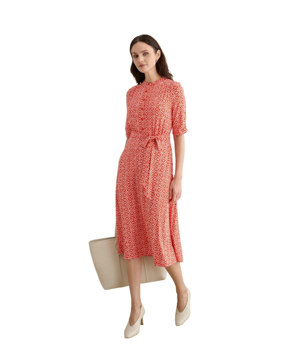 Hobbs London Women’s Cathy 3/4 Sleeve Jersey Midi Dress – Medium Red Hobbs London Women’s Cathy 3/4 Sleeve Jersey Midi Dress – Medium Red