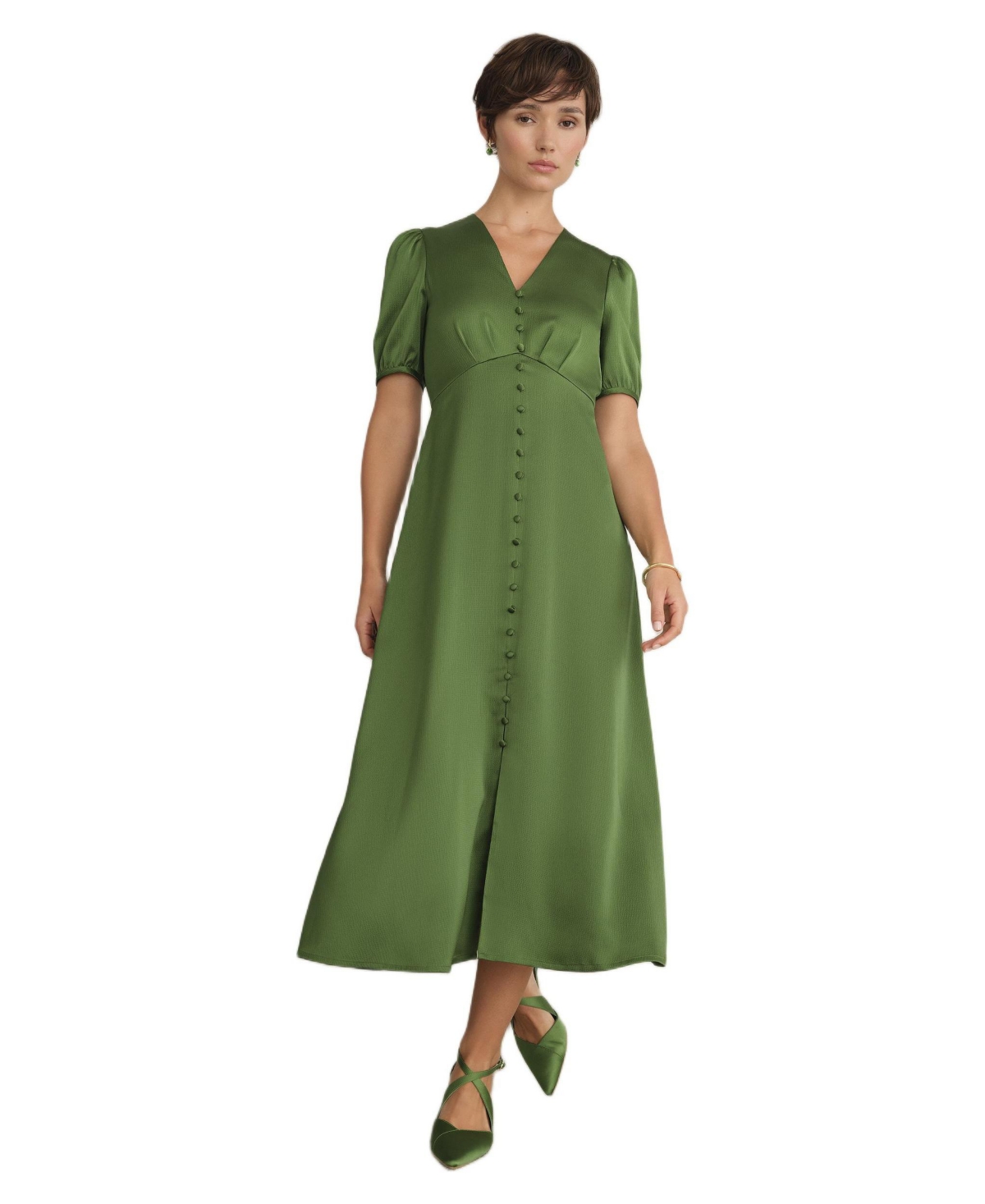 Hobbs London Women’s Isabelle Dress – Bay leaf green