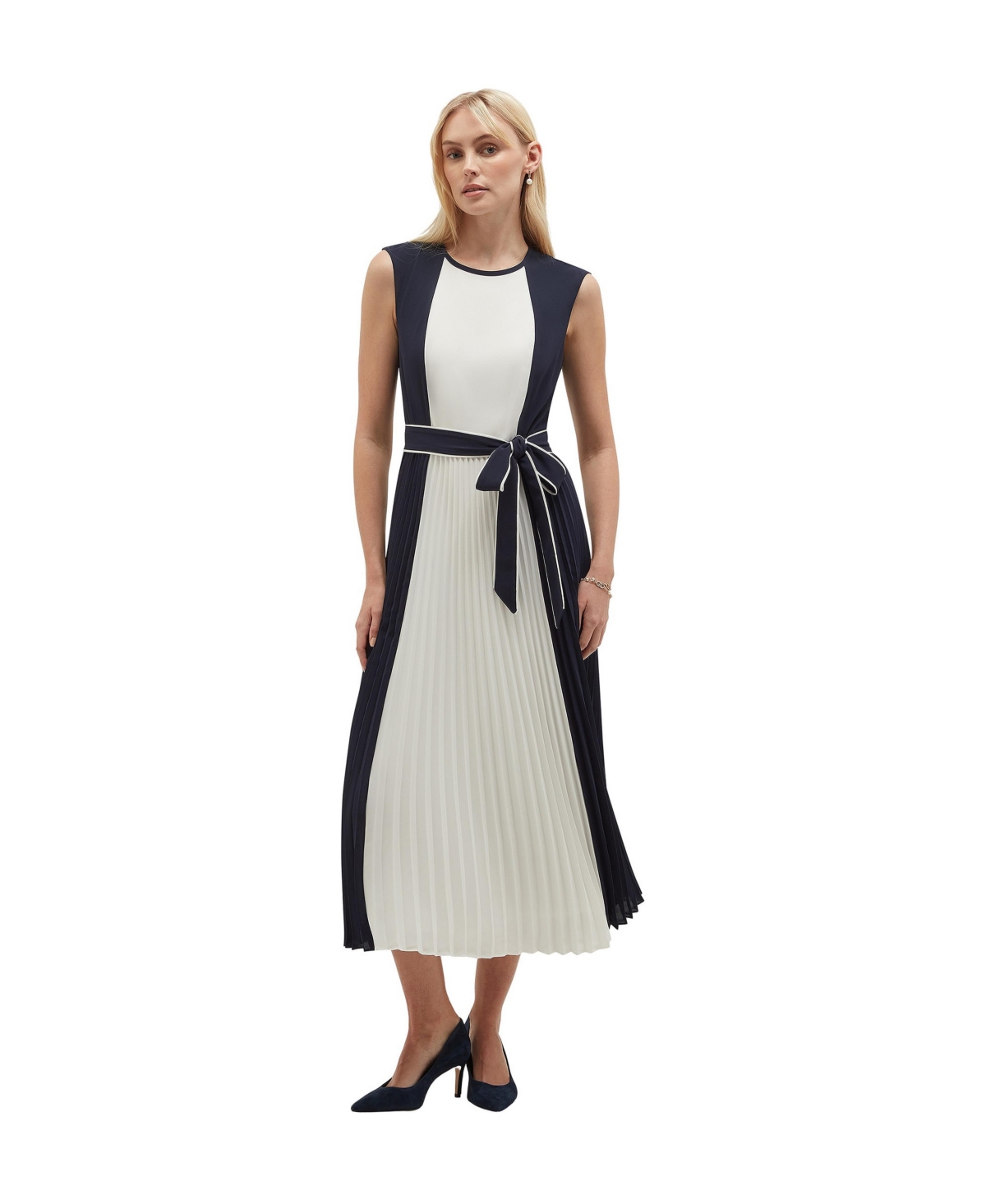 Hobbs London Women’s Marciella Collard Geometric Shift Dress – Midnightivory Hobbs London Women’s Marciella Collard Geometric Shift Dress – Midnightivory