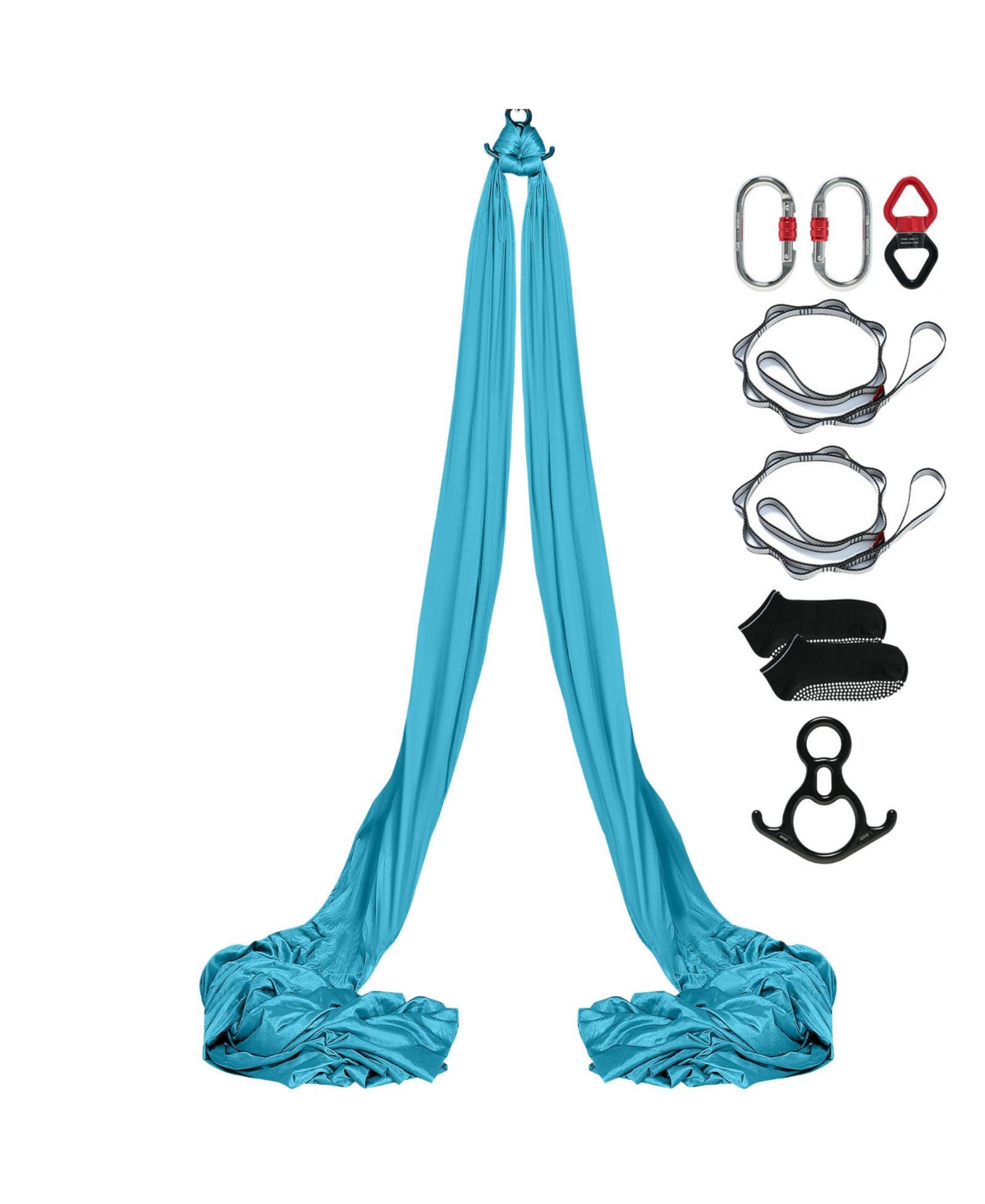 Hongge Aerial Silk and Yoga Swing Kit 11 Yards Nylon Hammock with Full Rigging Hardware for All Levels – Blue Hongge Aerial Silk and Yoga Swing Kit 11 Yards Nylon Hammock with Full Rigging Hardware for All Levels – Blue