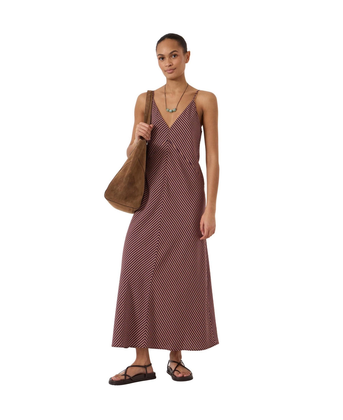 Hush Women’s Air Flow Seam Detail Maxi Slip Dress – Stripe purple Hush Women’s Air Flow Seam Detail Maxi Slip Dress – Stripe purple