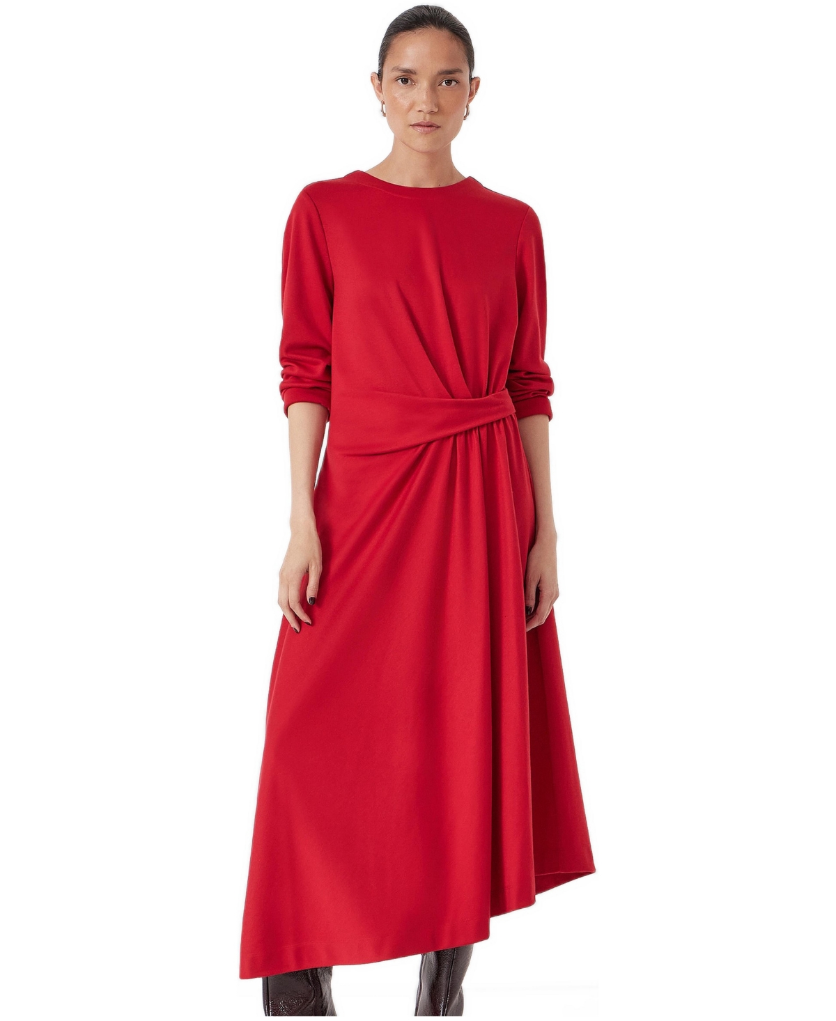 Hush Women’s Asymmetric Hem Jersey Dress – Scarlet red Hush Women’s Asymmetric Hem Jersey Dress – Scarlet red