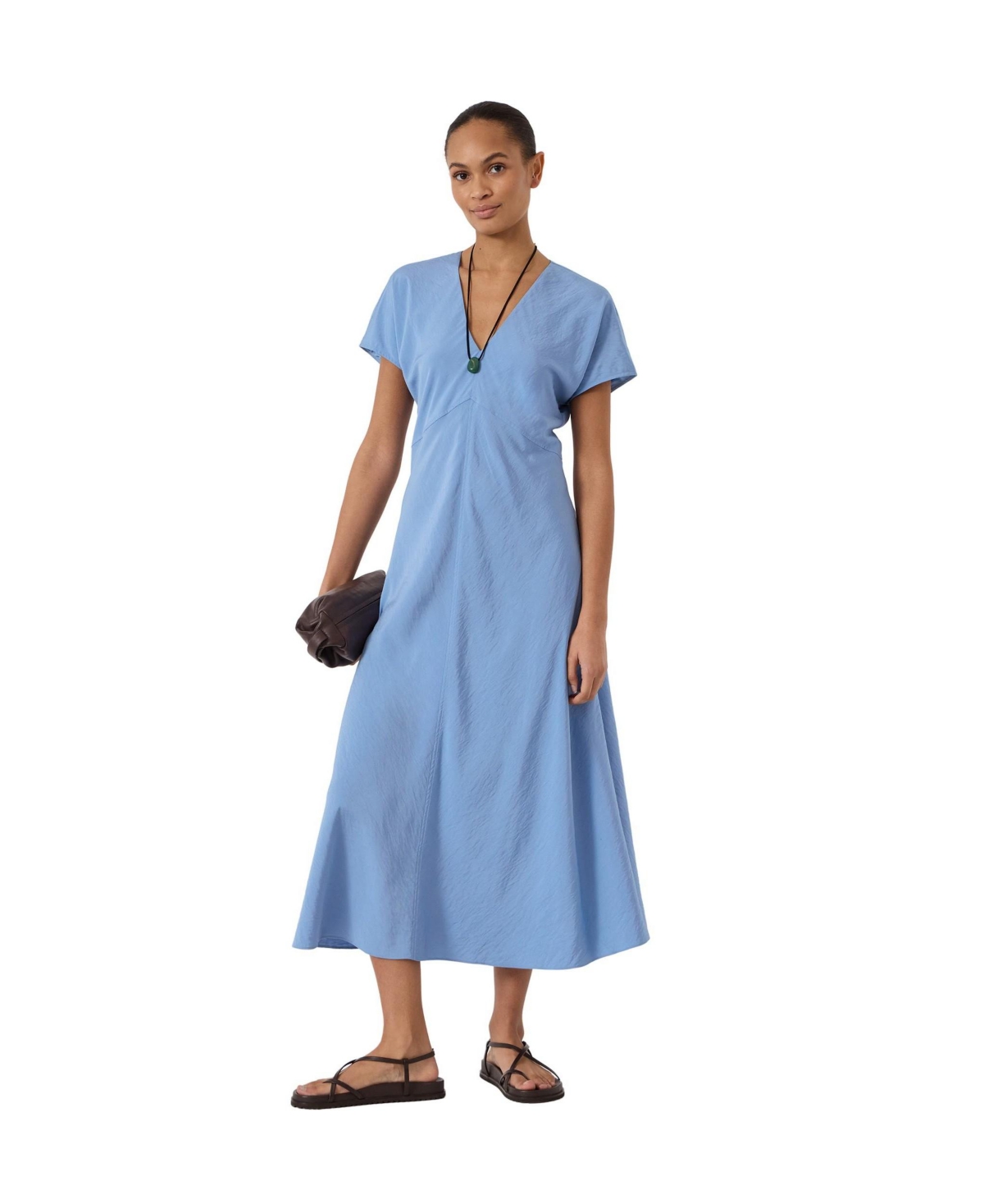 Hush Women’s Grace Air Flow V-Neck Midi Dress – Allure blue