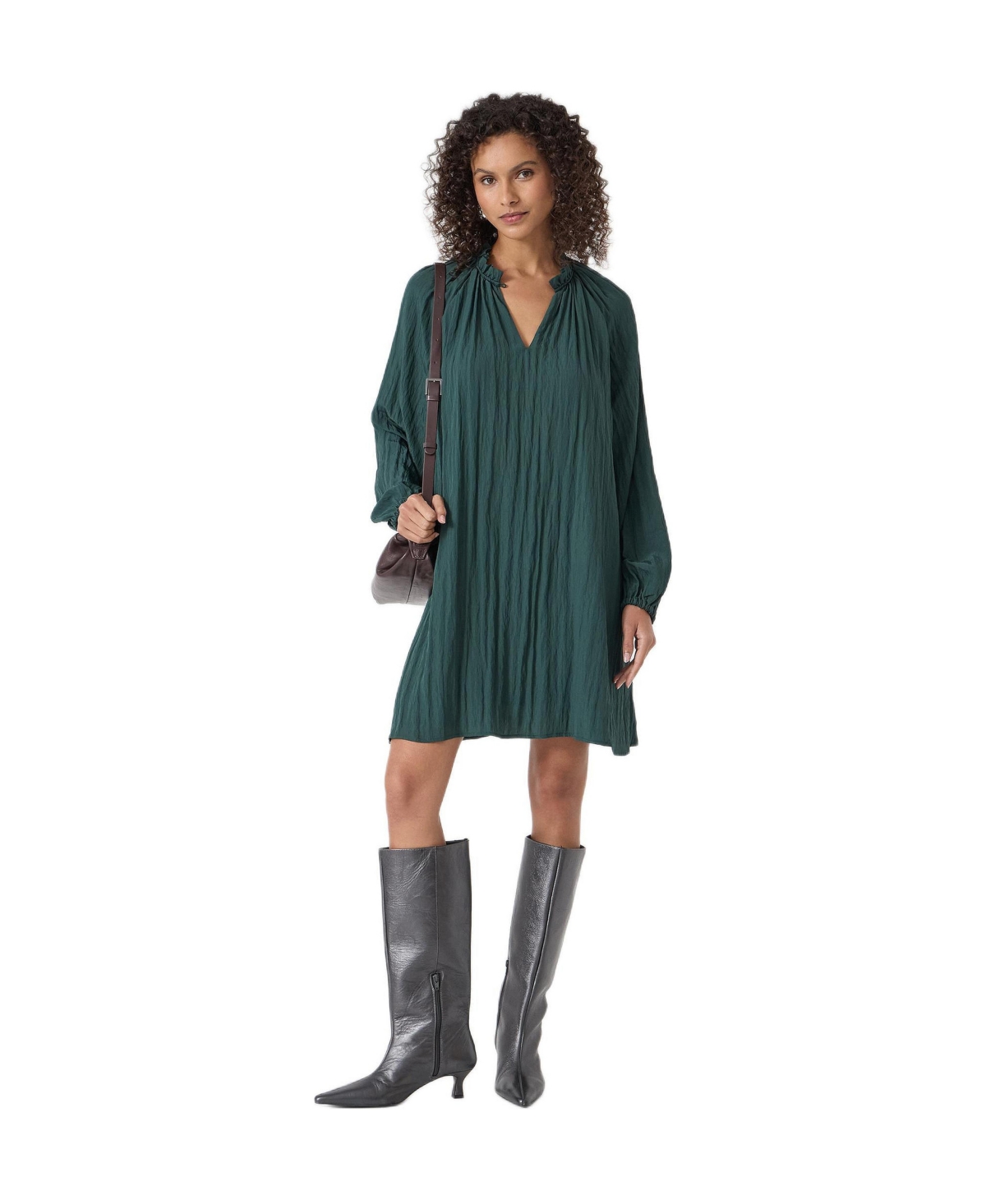 Hush Women’s Ruffled Long Sleeve Mini Dress – Teal green Hush Women’s Ruffled Long Sleeve Mini Dress – Teal green