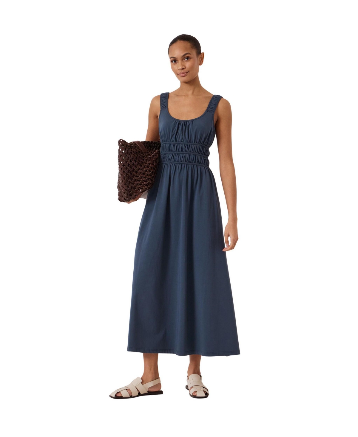 Hush Women’s Scoop Neck Gathered Strap Maxi Dress – Navy blue Hush Women’s Scoop Neck Gathered Strap Maxi Dress – Navy blue