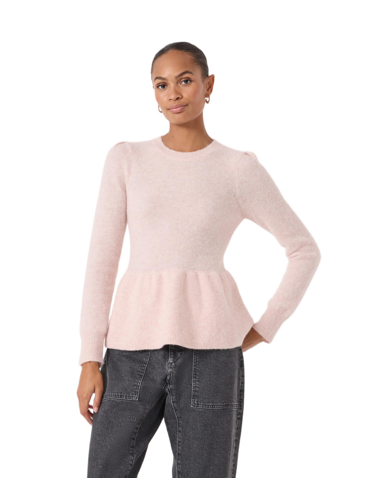 Hush Women’s Wool Blend Peplum Top – Soft pink Hush Women’s Wool Blend Peplum Top – Soft pink
