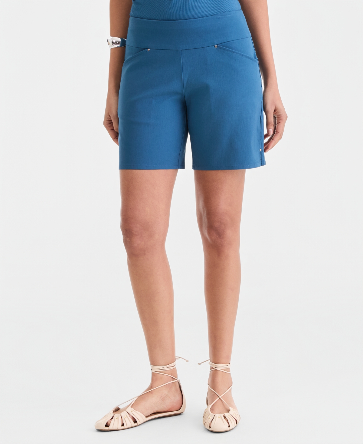 I.n.c. International Concepts Women’s Bengaline Shorts, Macy’s Exclusive – True Indigo