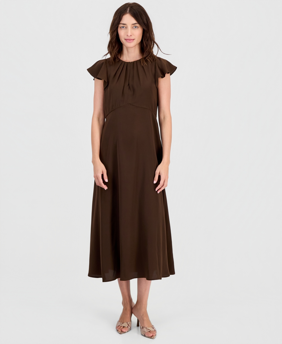 I.n.c. International Concepts Women’s Flutter-Sleeve A-Line Midi Dress, Macy’s Exclusive – Dark Roast I.n.c. International Concepts Women’s Flutter-Sleeve A-Line Midi Dress, Macy’s Exclusive – Dark Roast