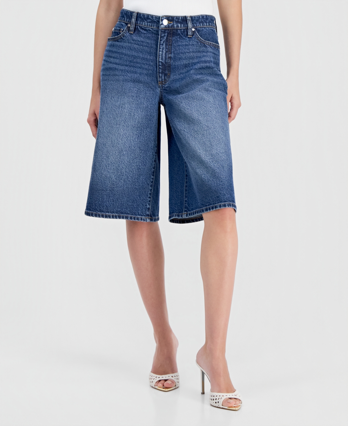I.n.c. International Concepts Women’s High Rise Long Denim Shorts, Macy’s Exclusive – Blue Sky I.n.c. International Concepts Women’s High Rise Long Denim Shorts, Macy’s Exclusive – Blue Sky