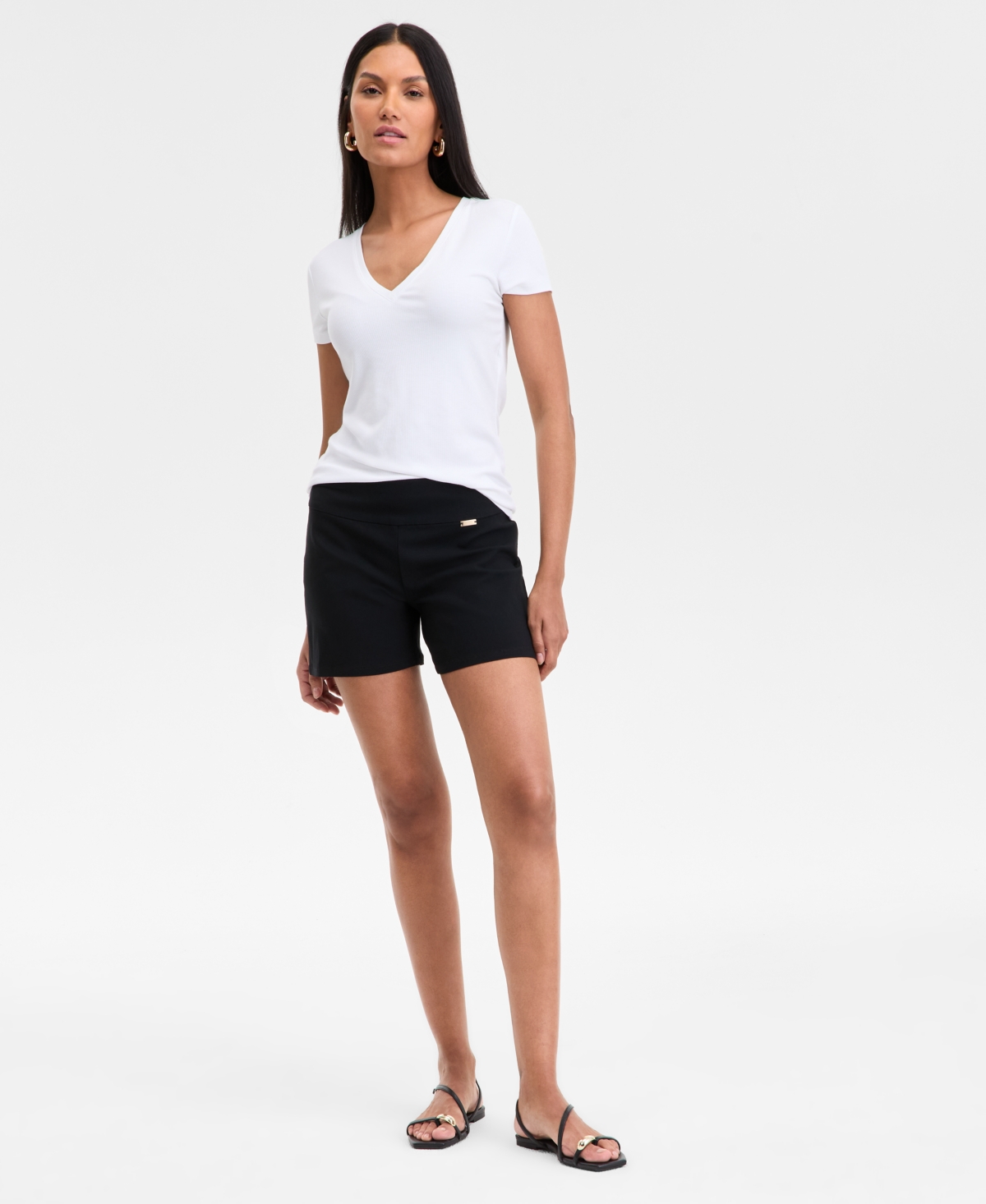 I.n.c. International Concepts Women’s Mid Rise Pull-On Shorts, Exclusively at Macy’s – Deep Black I.n.c. International Concepts Women’s Mid Rise Pull-On Shorts, Exclusively at Macy’s – Deep Black