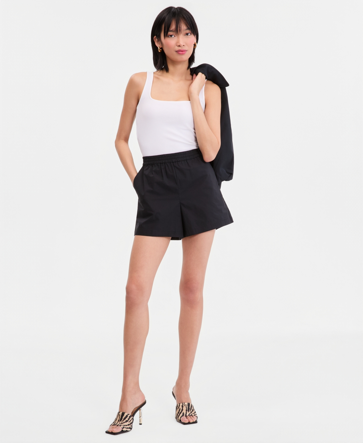 I.n.c. International Concepts Women’s Pull-On Shorts, Macy’s Exclusive – Deep Black