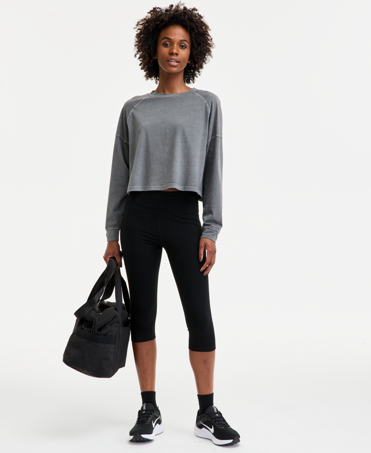 Id Ideology Women’s Studio Cropped Leggings, Exclusively at Macy’s – Deep Black