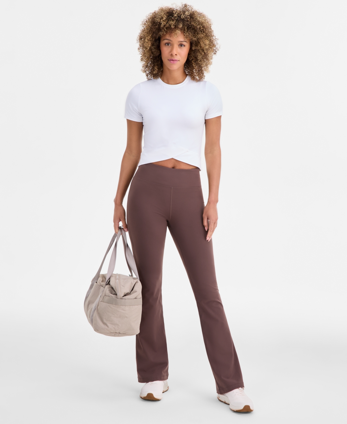 Id Ideology Women’s Studio High Rise Flare Leggings Tall, Macy’s Exclusive – Brownie