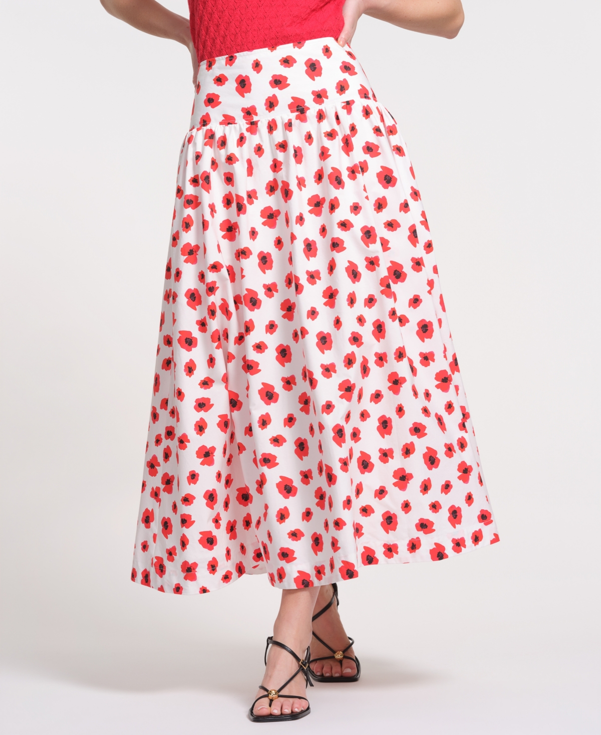 Isaac Mizrahi Women’s Floral Printed Maxi Skirt – Watercolor Poppy