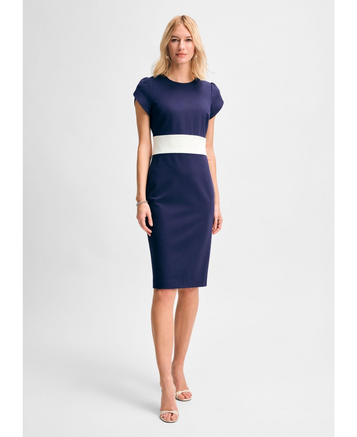 Isaac Mizrahi Women’s ‘s Ponte Tulip Sleeve Dress – Navy/white Isaac Mizrahi Women’s ‘s Ponte Tulip Sleeve Dress – Navy/white