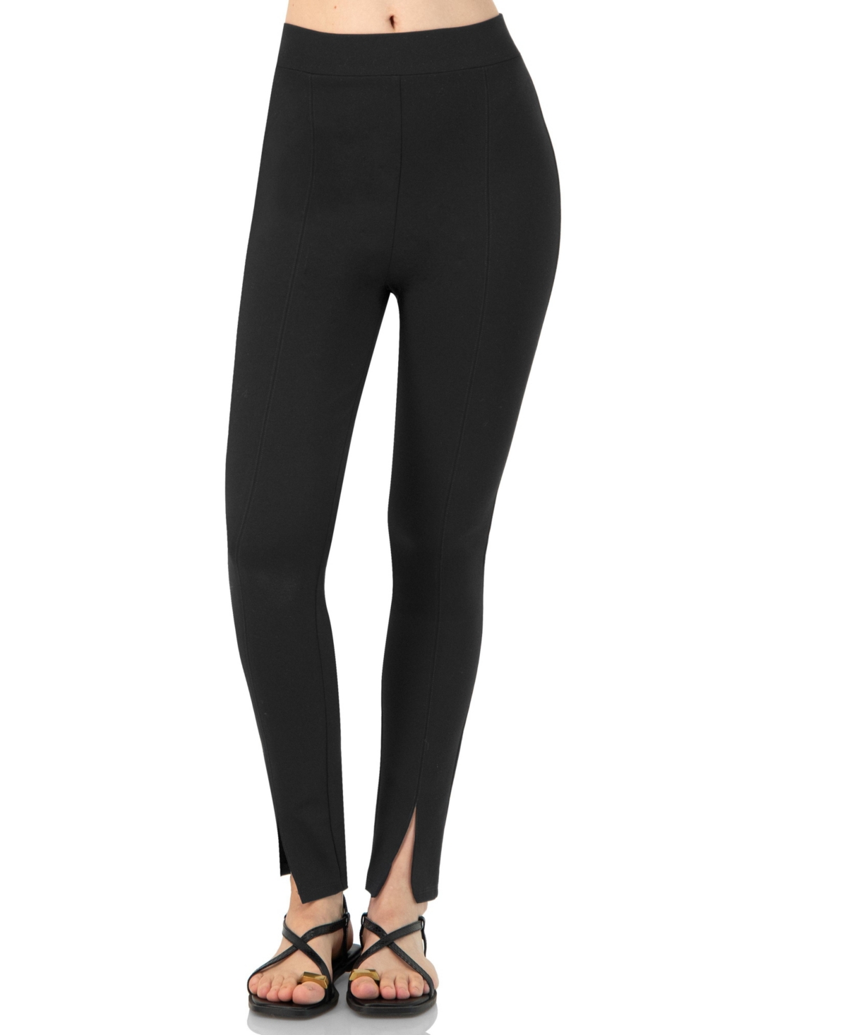 Ivonne Women’s Legging with Leg Slits – Black