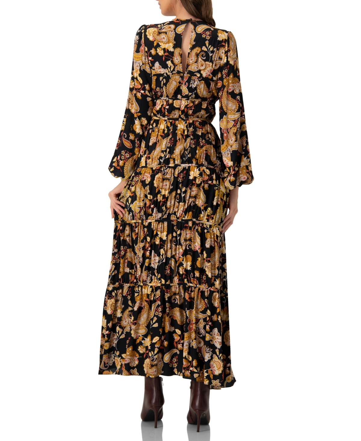Ivonne Women’s Puff Sleeve Maxi Dress – Multicolor