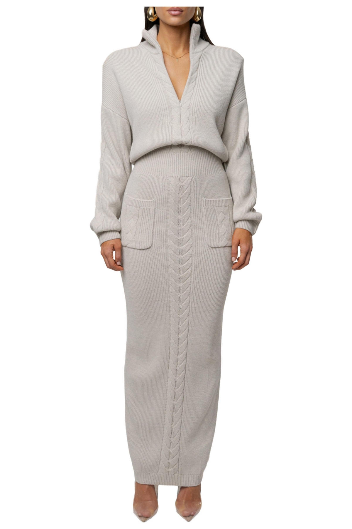 Jluxlabel Women’s Cozy Intentions Ribbed Dress – Beige Jluxlabel Women’s Cozy Intentions Ribbed Dress – Beige