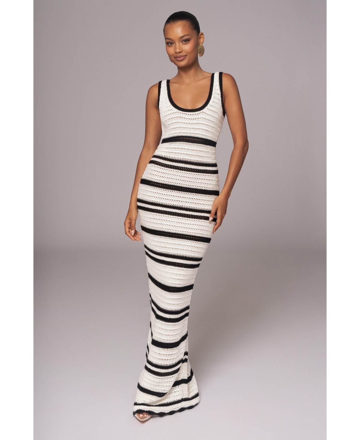 Jluxlabel Women’s Destiny Knit Maxi Dress – Ivory/black Jluxlabel Women’s Destiny Knit Maxi Dress – Ivory/black
