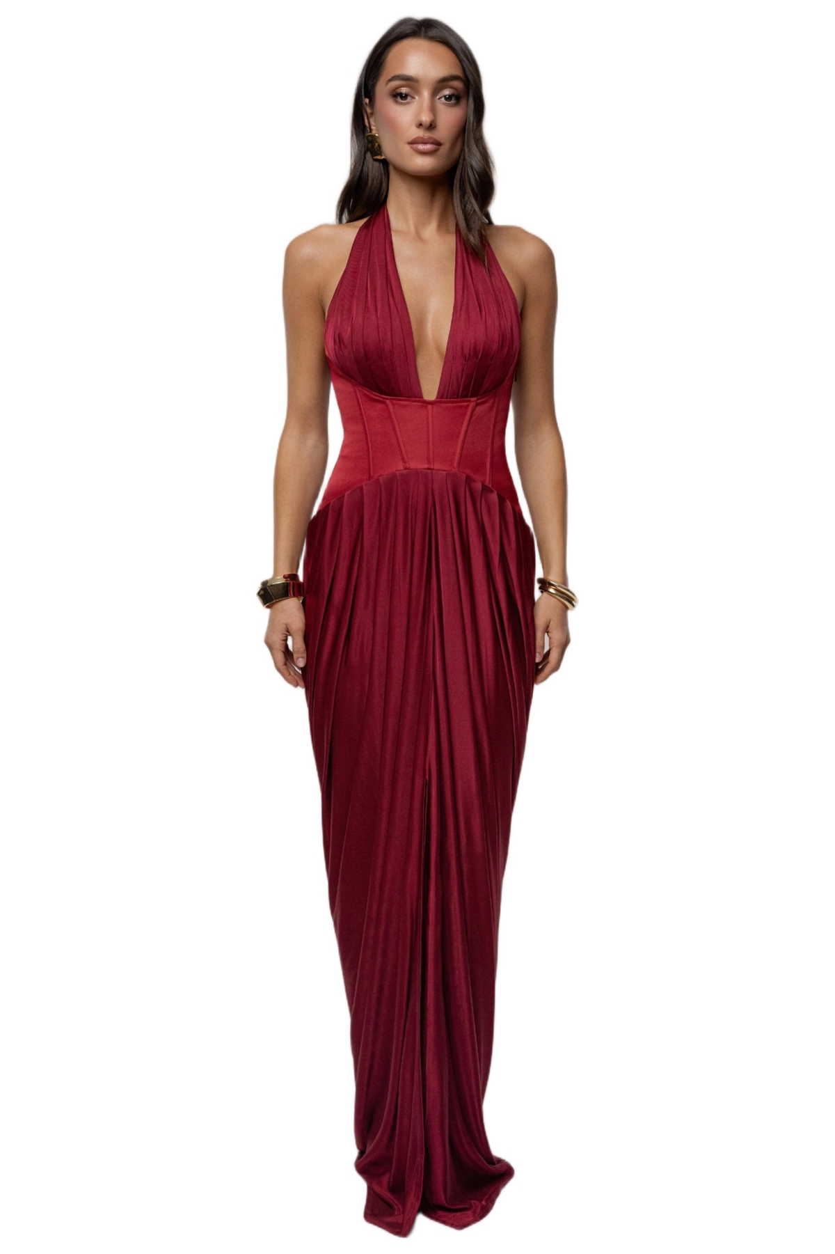 Jluxlabel Women’s Drape And Destiny Maxi Dress – Red Jluxlabel Women’s Drape And Destiny Maxi Dress – Red