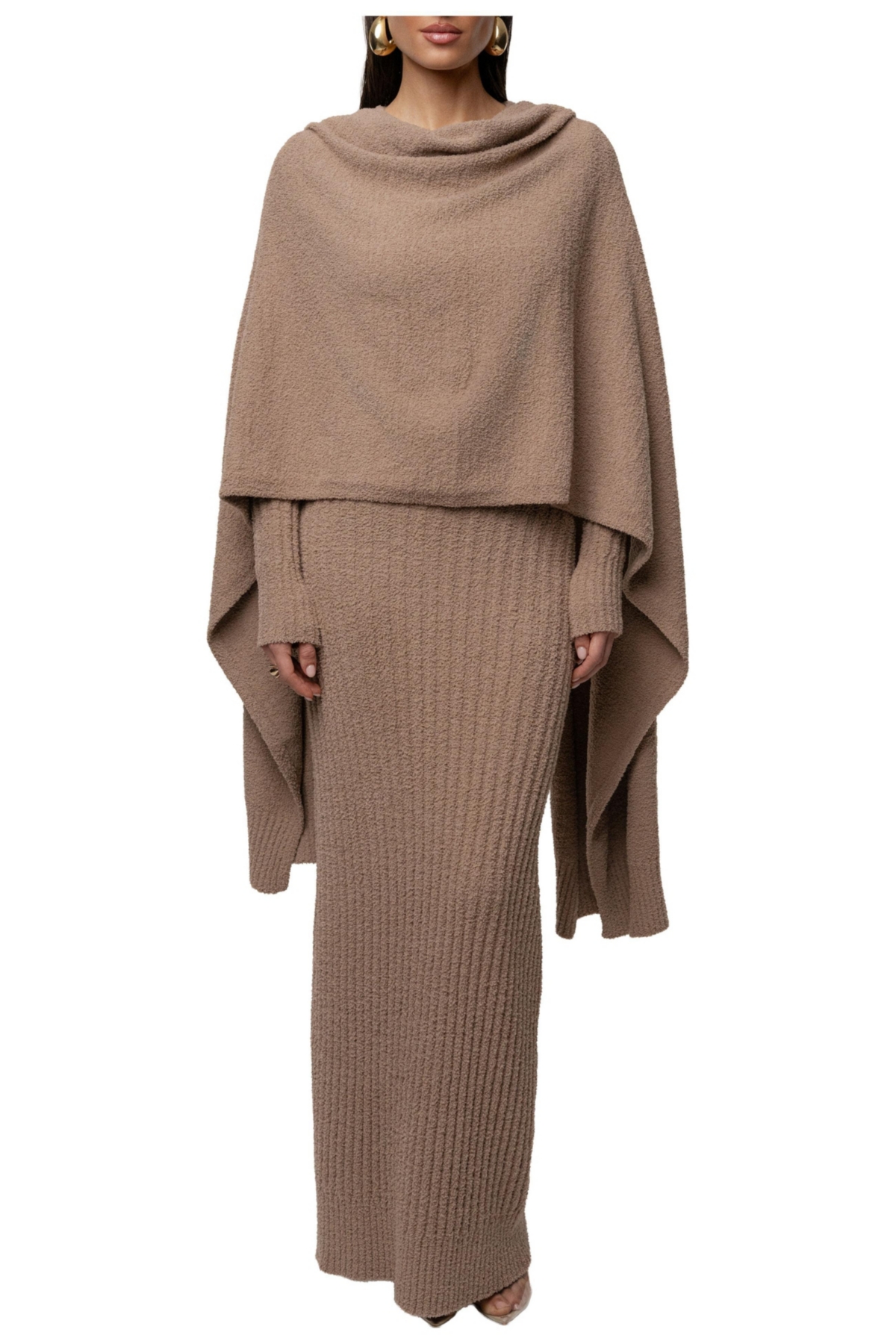Jluxlabel Women’s First Class Ribbed Maxi Dress – Beige Jluxlabel Women’s First Class Ribbed Maxi Dress – Beige