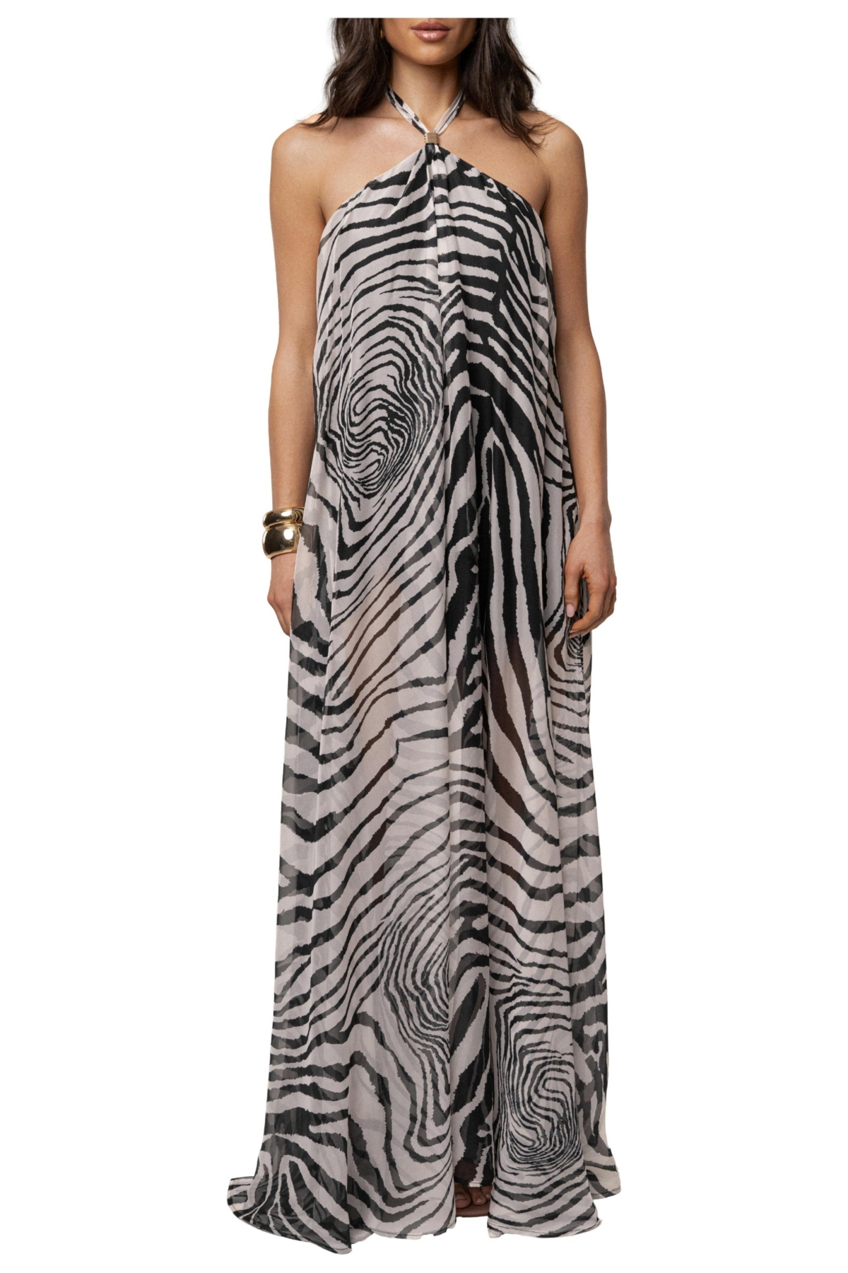 Jluxlabel Women’s Jolene Halter Dress – Zebra print Jluxlabel Women’s Jolene Halter Dress – Zebra print