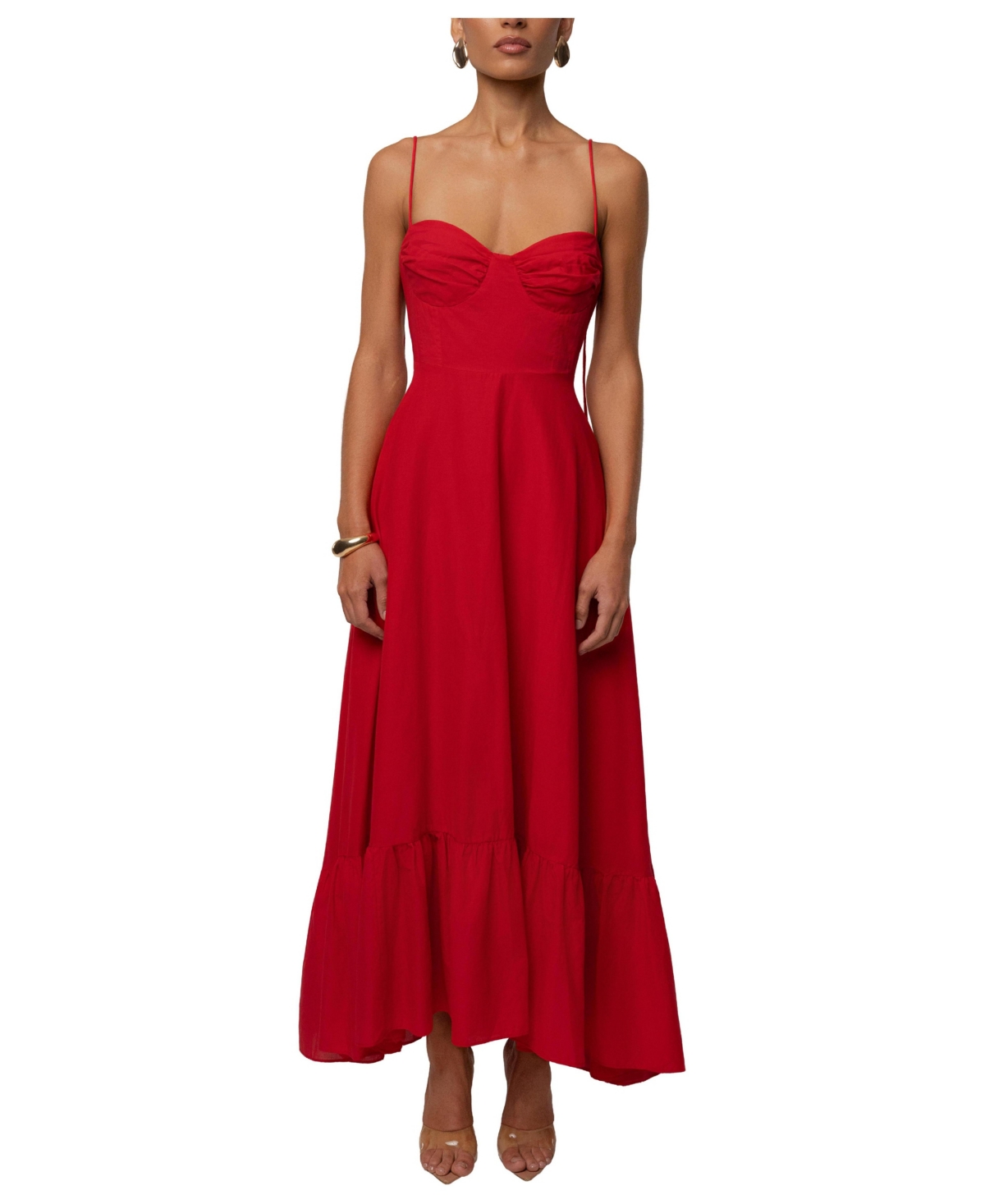 Jluxlabel Women’s Romantic Flow Maxi Dress – Red