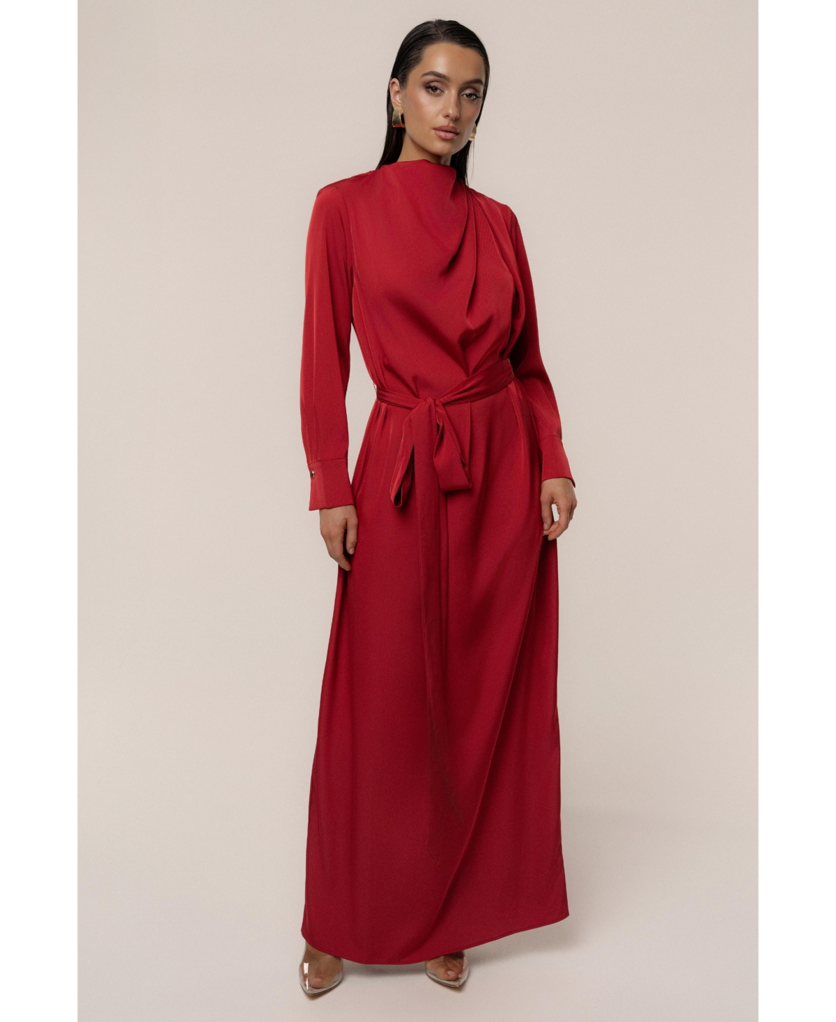 Jluxlabel Women’s Victoria Satin Maxi Dress – Red Jluxlabel Women’s Victoria Satin Maxi Dress – Red