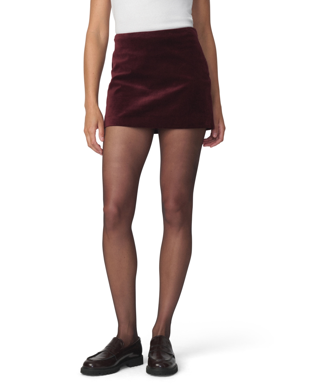 Joe’s Jeans Women’s Velveteen Mini A-Line Skirt – Cabernet Joe’s Jeans Women’s Velveteen Mini A-Line Skirt – Cabernet