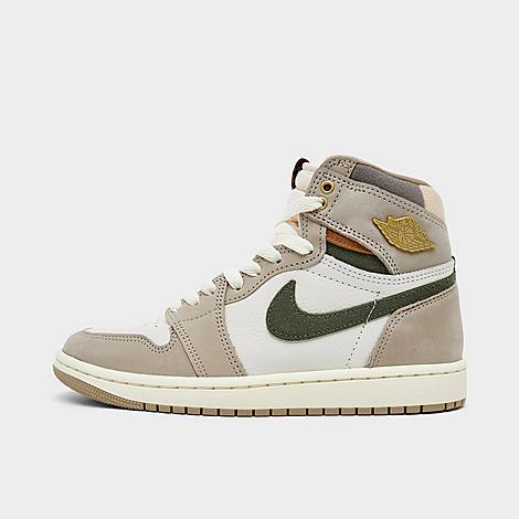 Jordan Women’s Air Retro 1 High OG Casual Shoes in Khaki/Multi-Color/Sail Size: 5.0