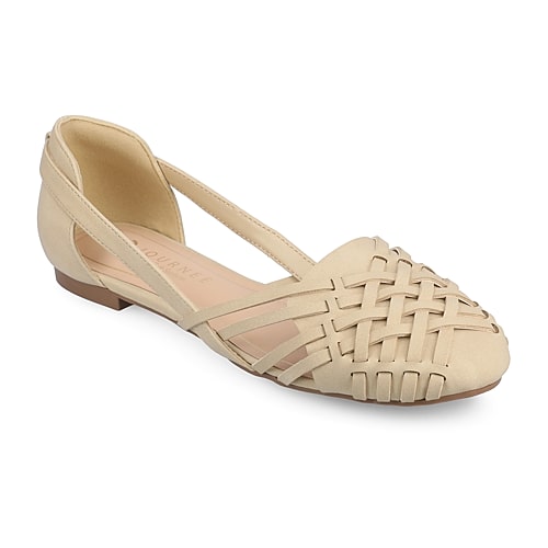 Journee Collection Ekko Womens Round Closed Toe Slip-On Shoe, 8 1/2 Medium, Beige
