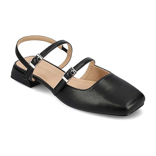 Journee Collection Gretchenn Womens Square Closed Toe Mary Jane Shoes, 6 Wide, Black