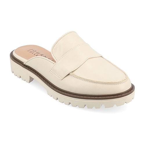 Journee Collection Miycah Womens Moc Closed Toe Slip-On Shoe, 7 Medium, Beige