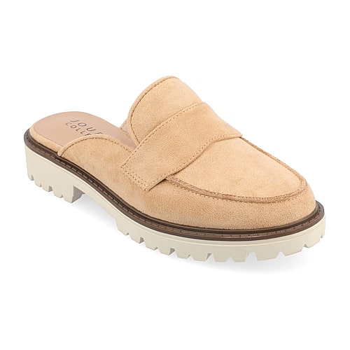 Journee Collection Miycah Womens Moc Closed Toe Slip-On Shoe, 8 1/2 Medium, Brown