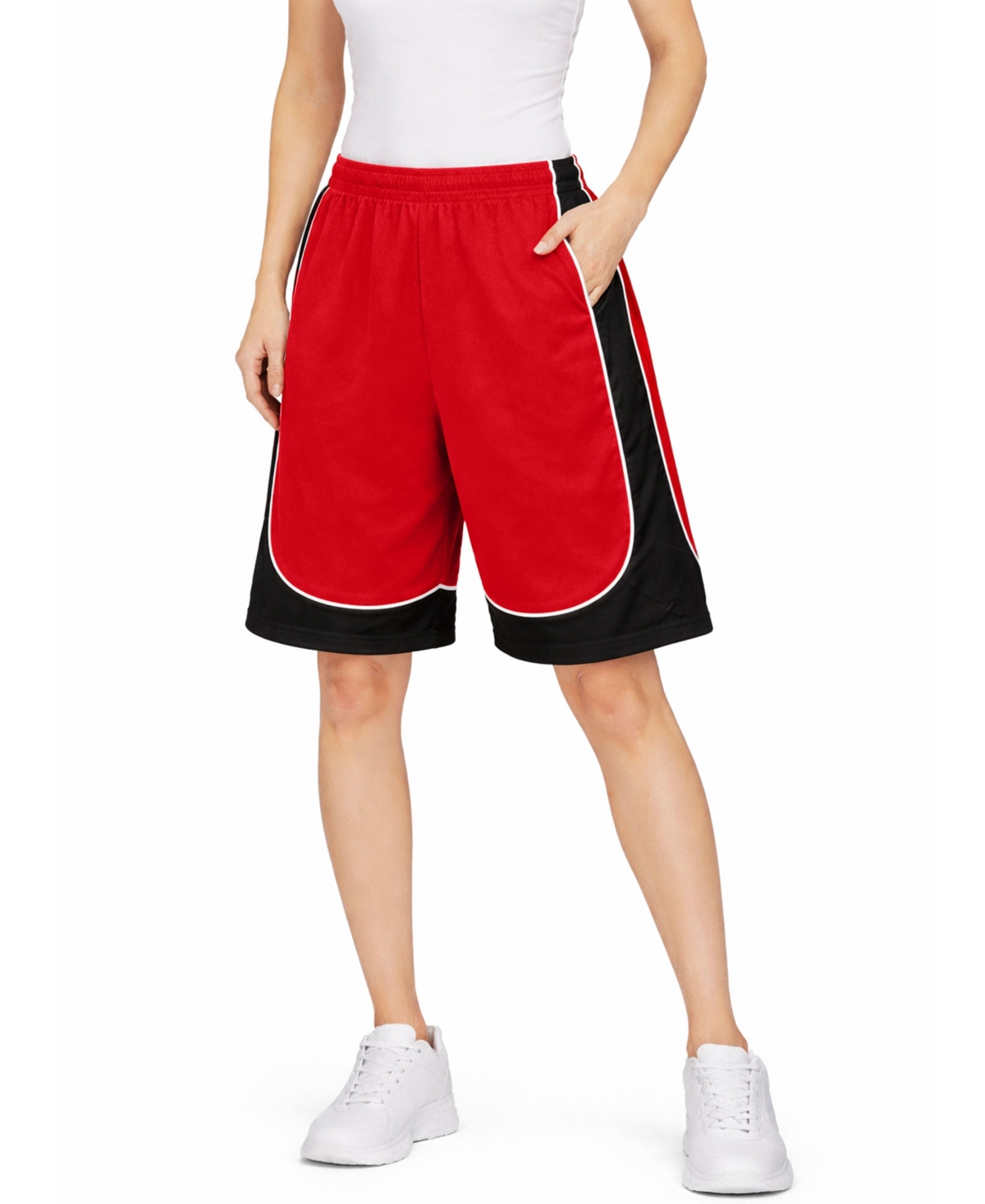 Jump Start Women’s Loose Fit Lightweight Breathable Moisture Wicking Mesh Shorts – Red/white Jump Start Women’s Loose Fit Lightweight Breathable Moisture Wicking Mesh Shorts – Red/white