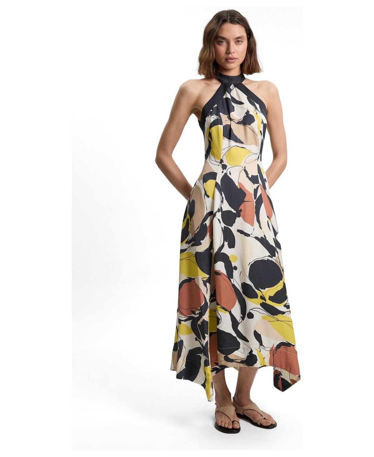 Karen Millen Women’s Abstract Print Halter Maxi Dress – Multi