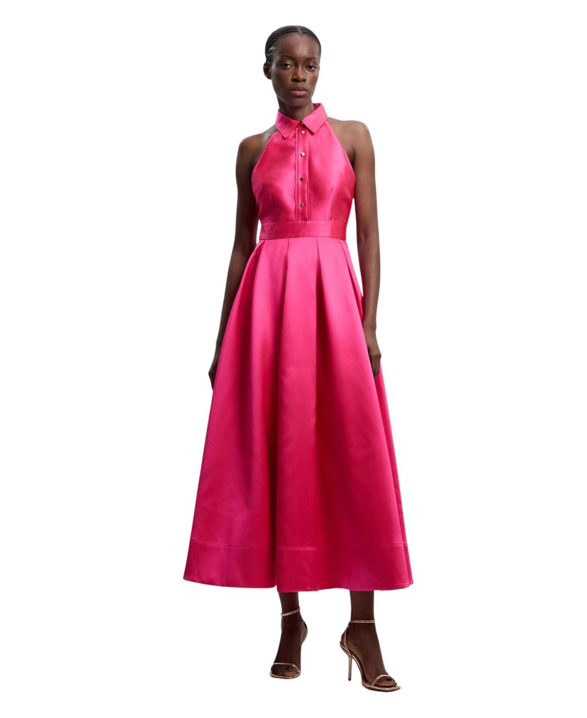 Karen Millen Women’s Collared Maxi Dress – Fuchsia