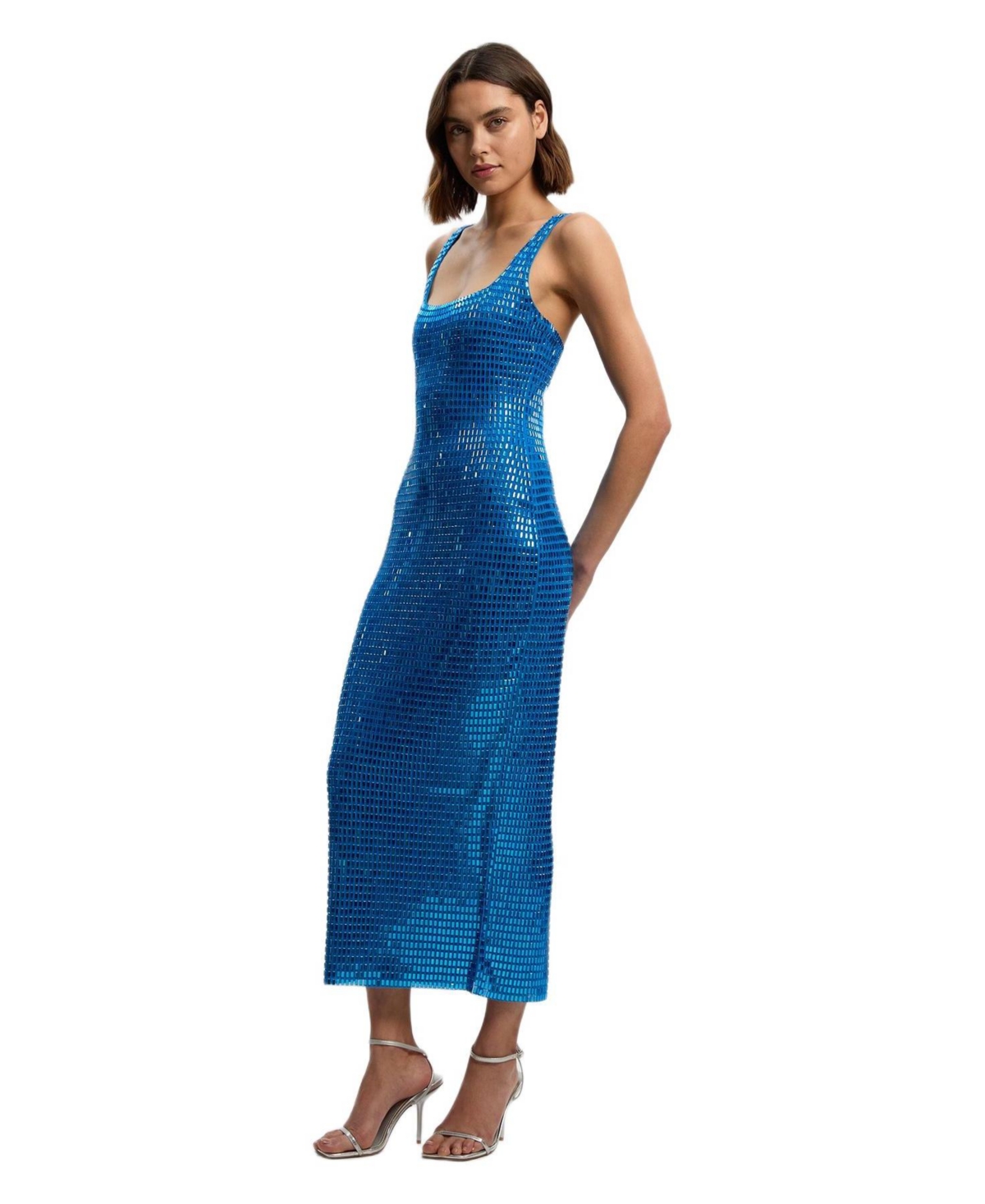 Karen Millen Women’s Crystal Embellished Jersey Midi Dress – Blue Karen Millen Women’s Crystal Embellished Jersey Midi Dress – Blue