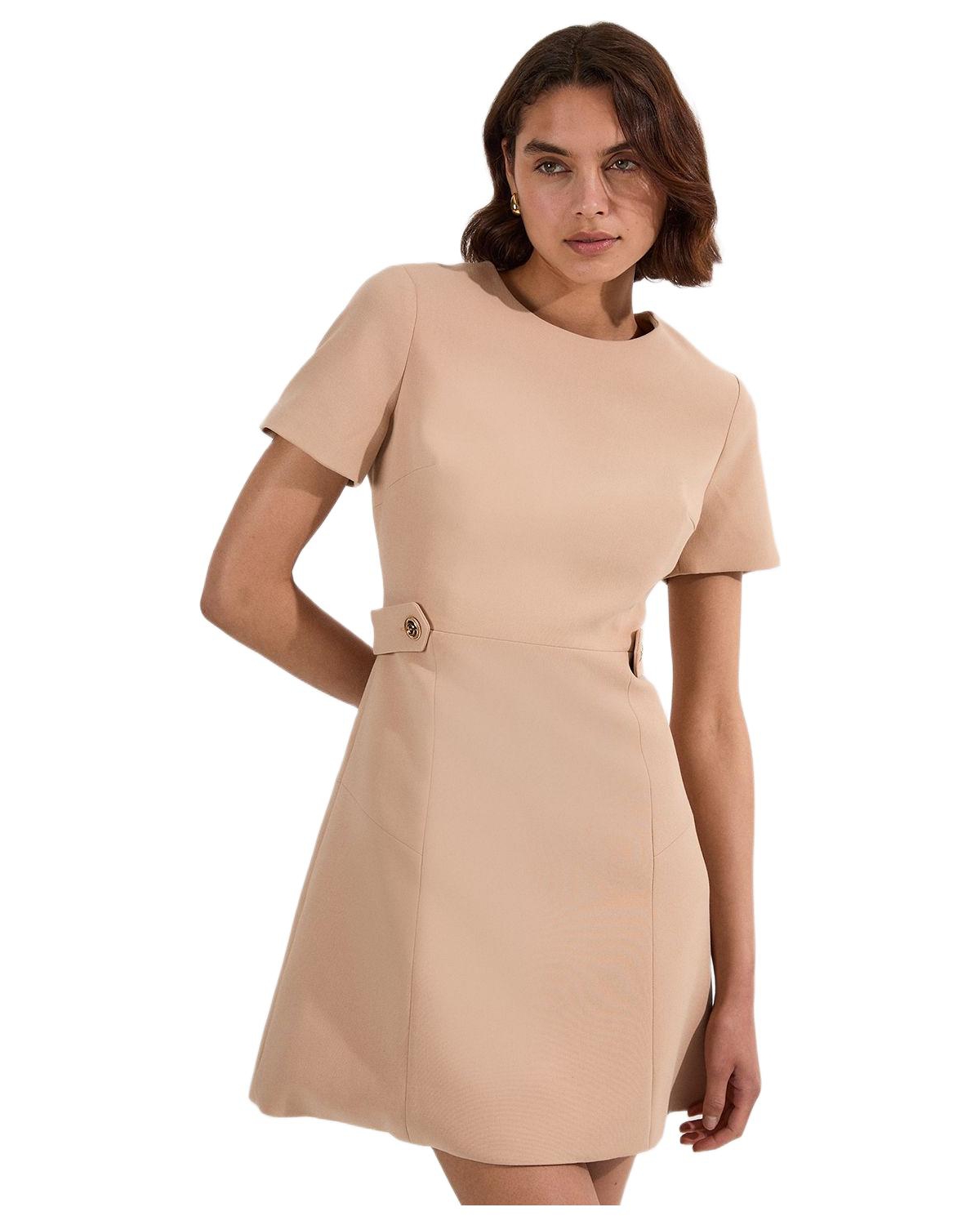 Karen Millen Women’s Detail Tailored Mini Dress – Camel