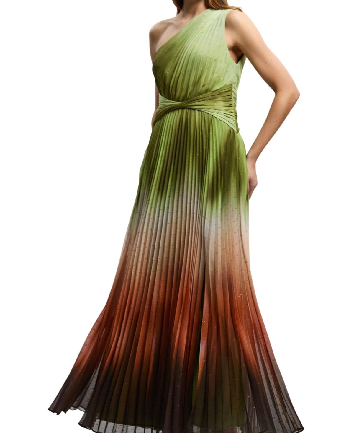 Karen Millen Women’s Ombre One Shoulder Maxi Dress – Multi