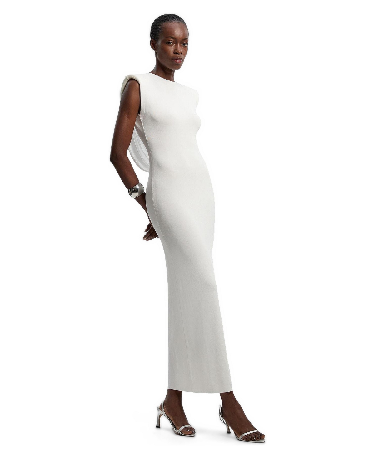 Karen Millen Women’s Plunge Back Sleeveless Maxi Dress – Ivory Karen Millen Women’s Plunge Back Sleeveless Maxi Dress – Ivory