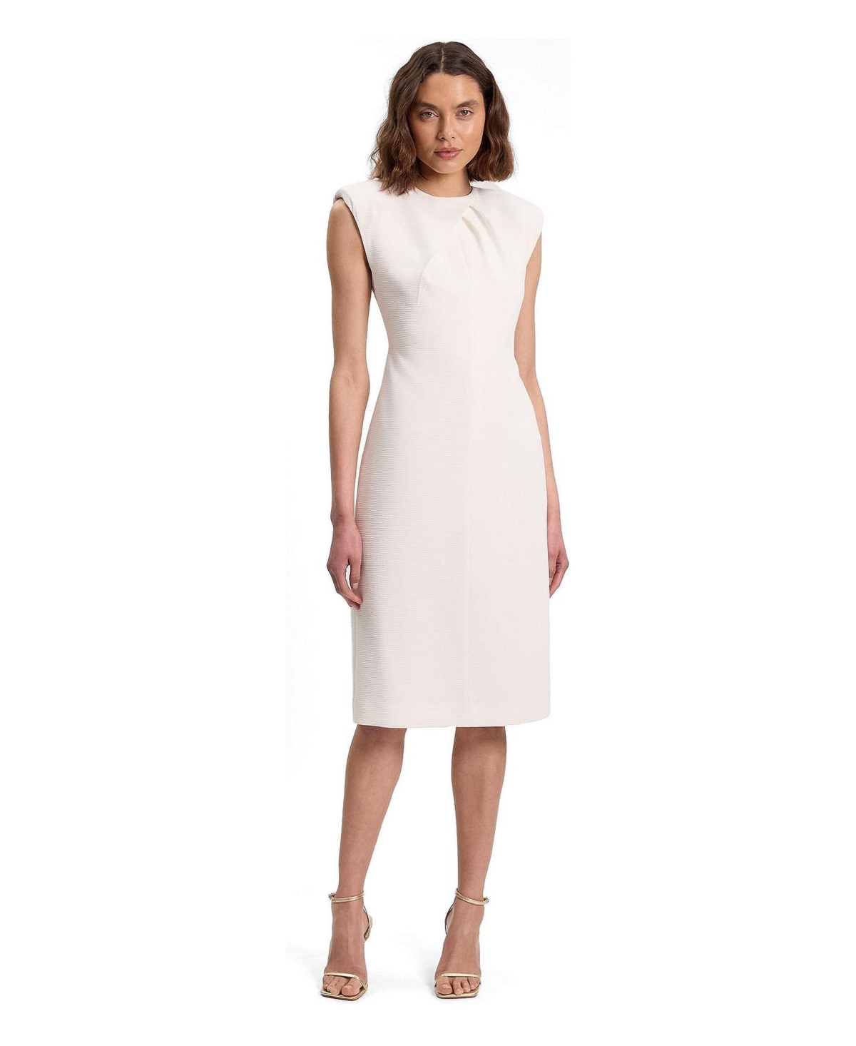 Karen Millen Women’s Sleeveless Pencil Midi Dress – Ivory