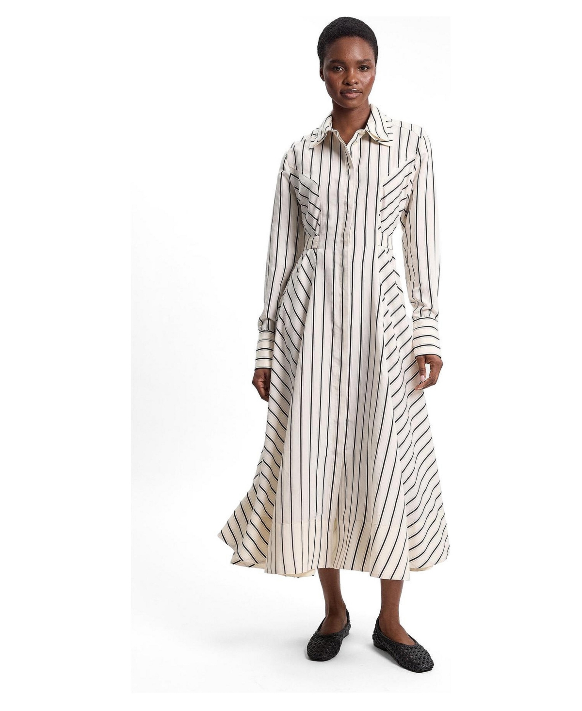 Karen Millen Women’s Stripe Midi Dress – Mono Karen Millen Women’s Stripe Midi Dress – Mono