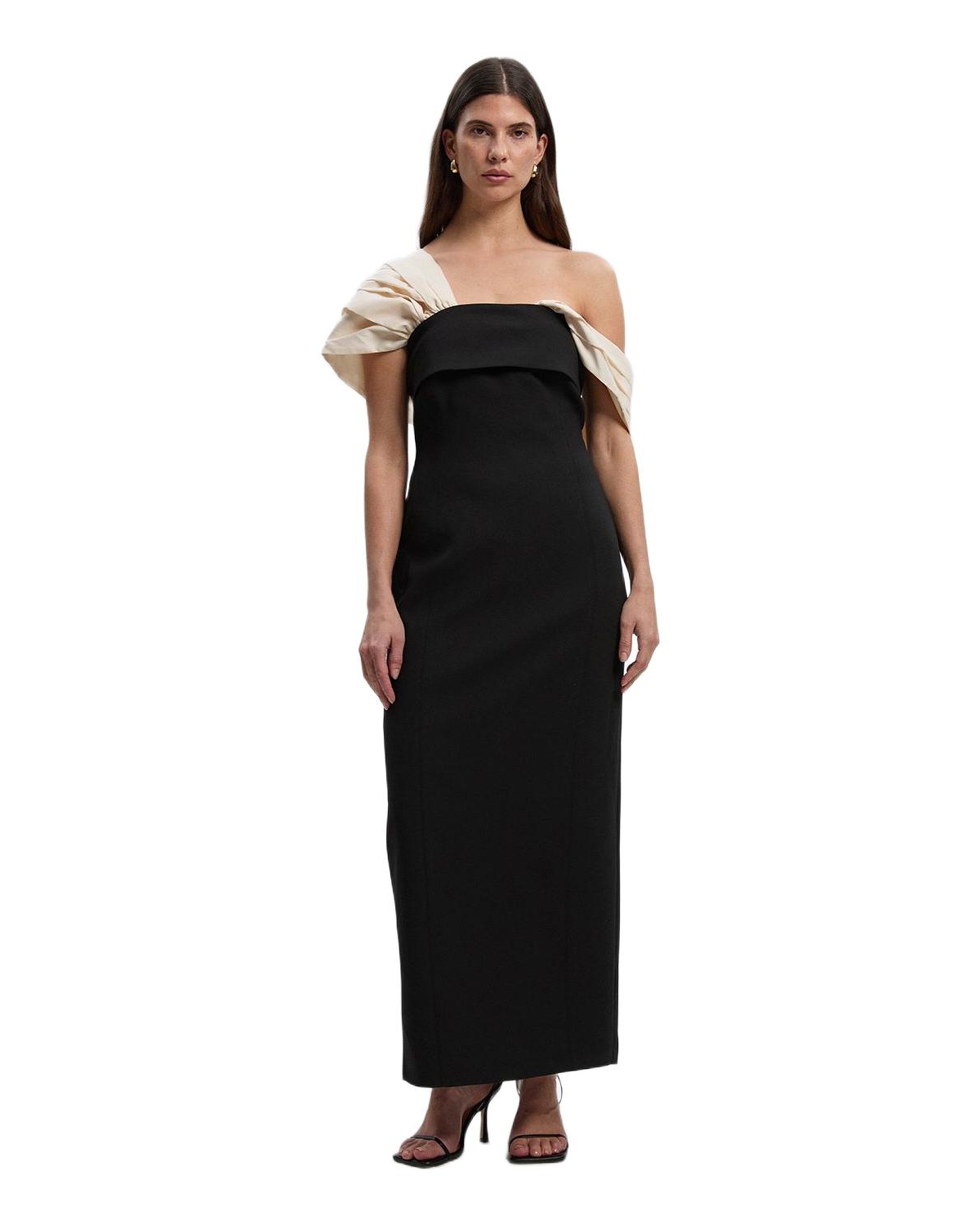 Karen Millen Women’s Tailored Taffeta Sleeve Maxi Dress – Mono Karen Millen Women’s Tailored Taffeta Sleeve Maxi Dress – Mono