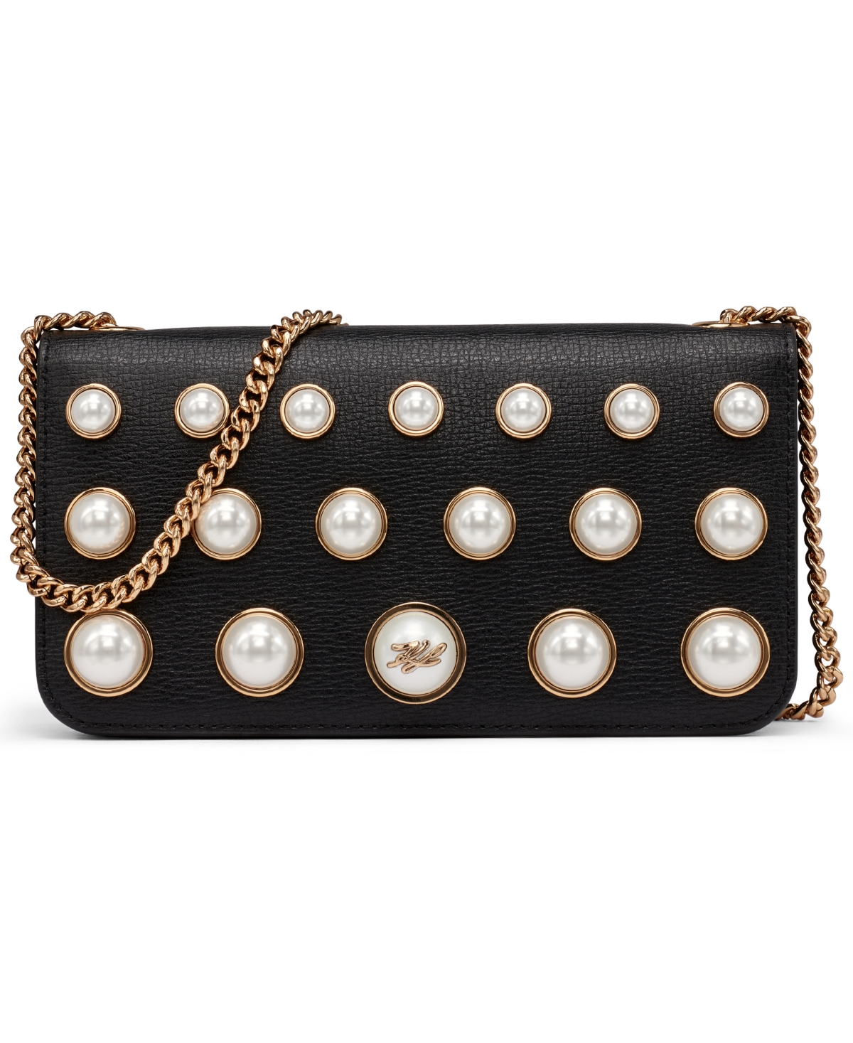 Karl Lagerfeld Paris Kosette Mini Shoulder Bag – Black, Gold Karl Lagerfeld Paris Kosette Mini Shoulder Bag – Black, Gold