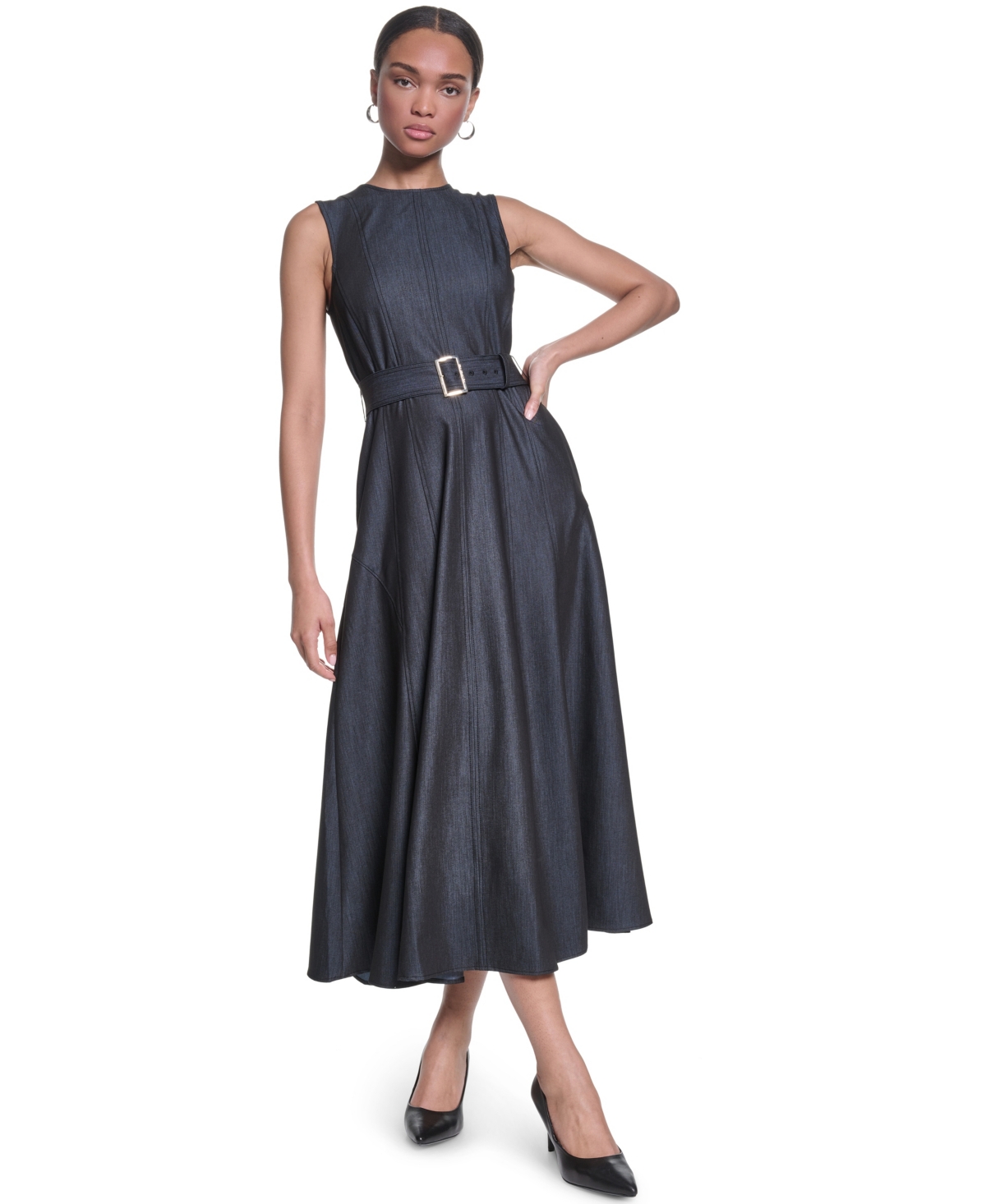 Karl Lagerfeld Paris Women’s Denim Midi Dress – Indigo