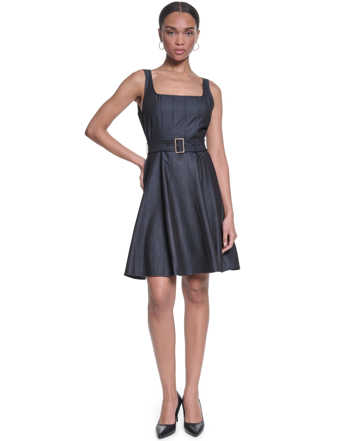 Karl Lagerfeld Paris Women’s Square Neck Dress – Indigo Karl Lagerfeld Paris Women’s Square Neck Dress – Indigo