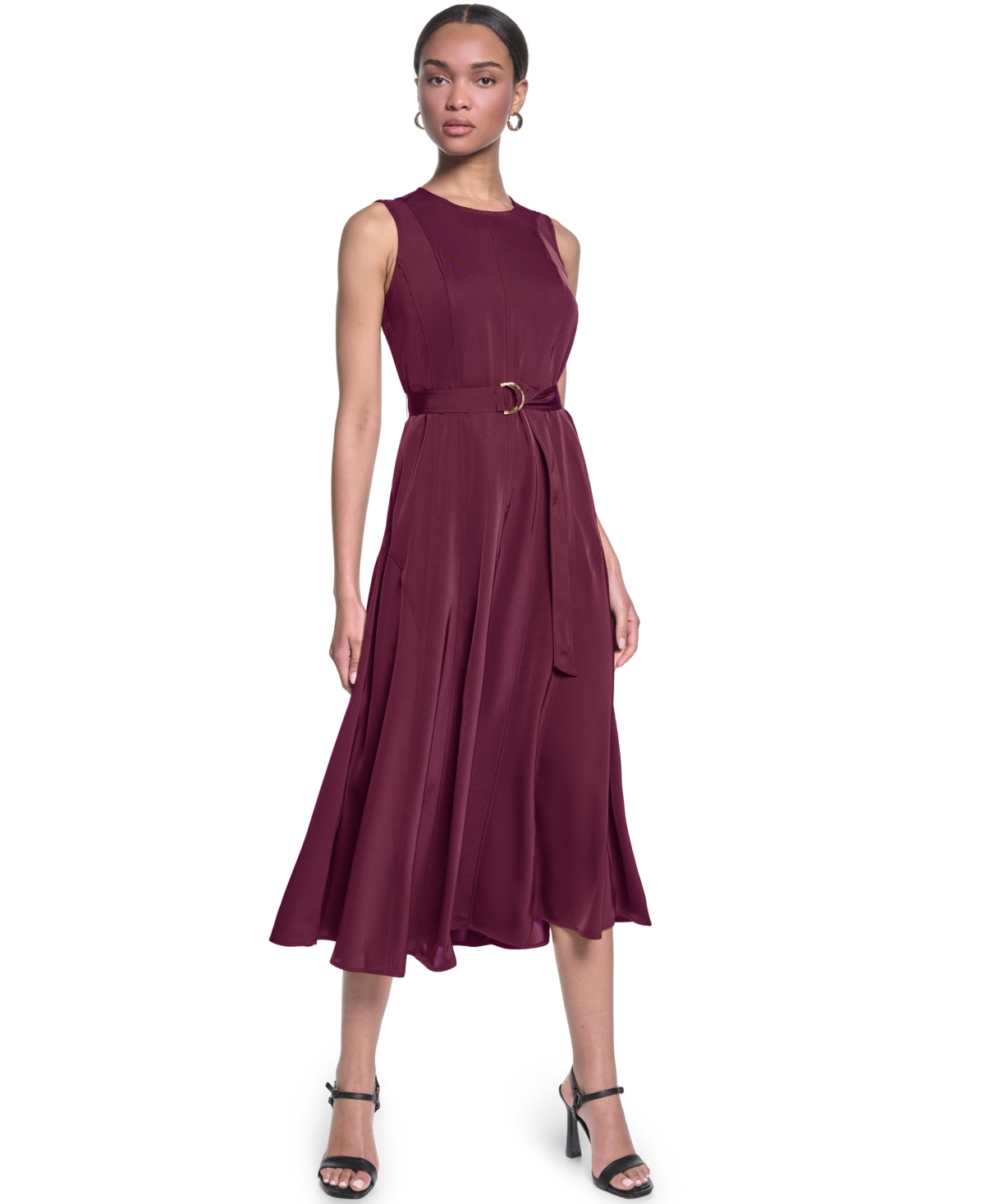 Karl Lagerfeld Paris Women’s Twill Midi Dress – Port
